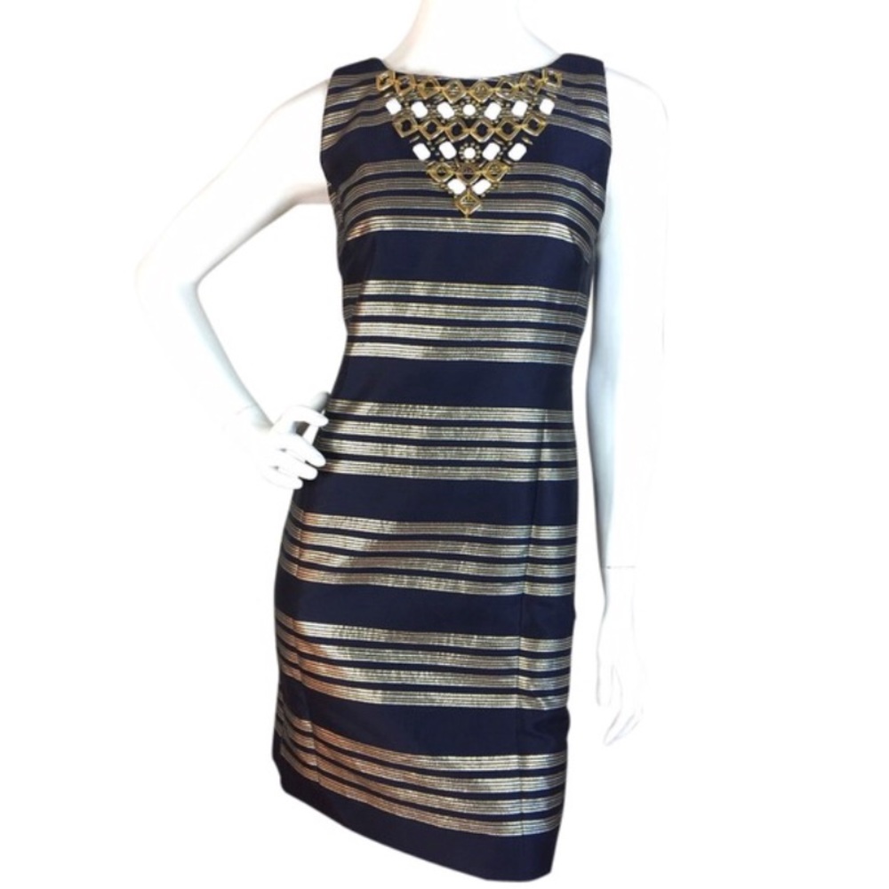 Lilly Pulitzer Navy Embellished Cocktail Dress
